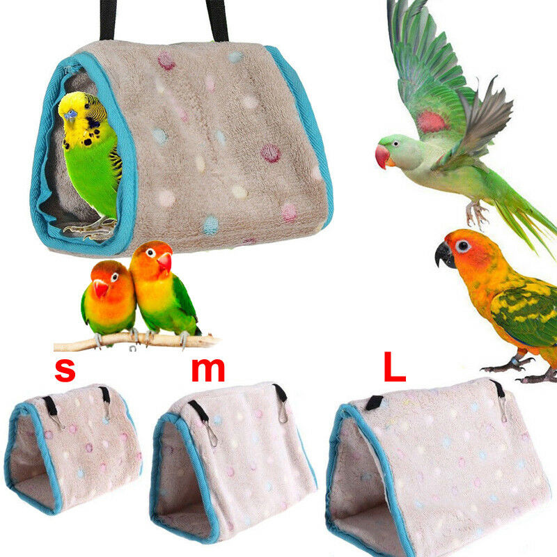 Tienda de campaña de felpa para invierno, jaula colgante para cama, hamaca para loro, Perico