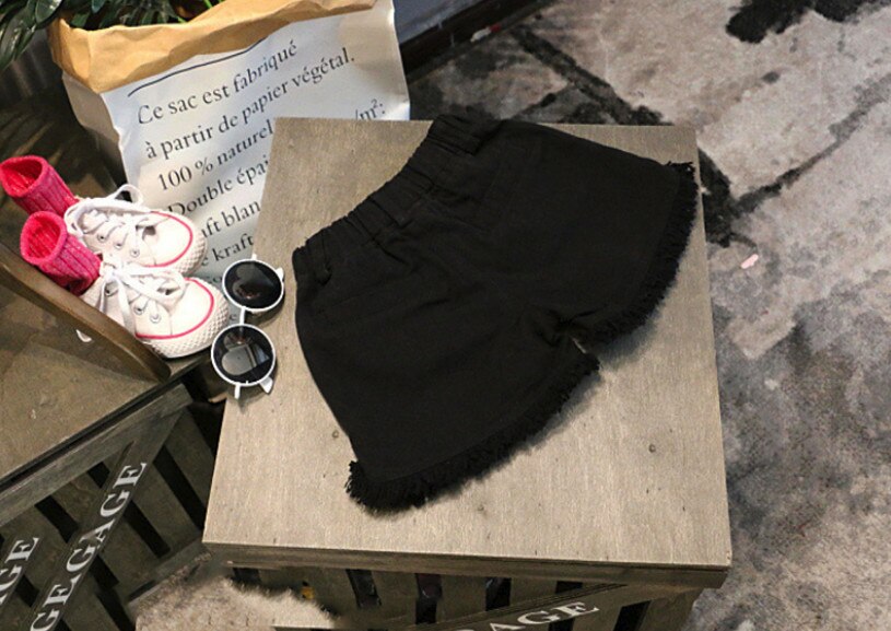 Nouveaux vêtements d'été pour les filles gland bébé fille Denim Shorts enfants jean pantalons enfants blanc noir