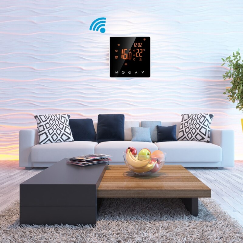 Thermostat 16A Wi-Fi /NO WIFI Orange / White Smart Thermostat Digital Temperature Controller APP Control LCD Display Touch