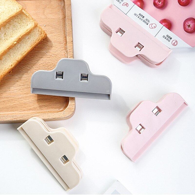 Pinzas selladas para bolsas de comida, Clip portátil para Cocina Casera multifuncional, almacenamiento de aperitivos y pan, herramienta de sellado, 4 Uds.