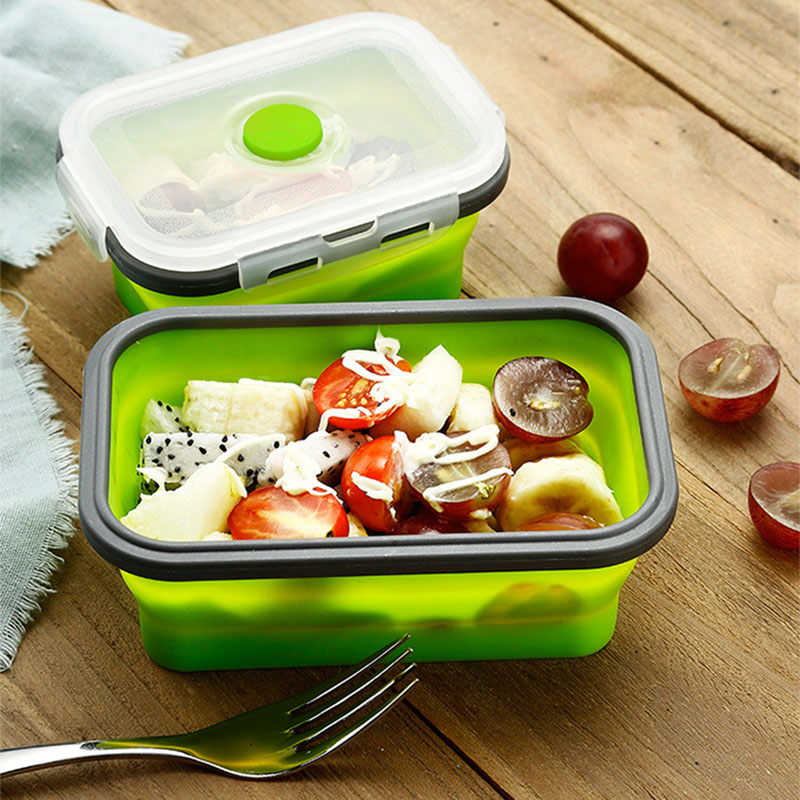 Lunch Box Silicone Bowl Folding Foldable Portable Food Storage Container Eco-Friendly GQ999