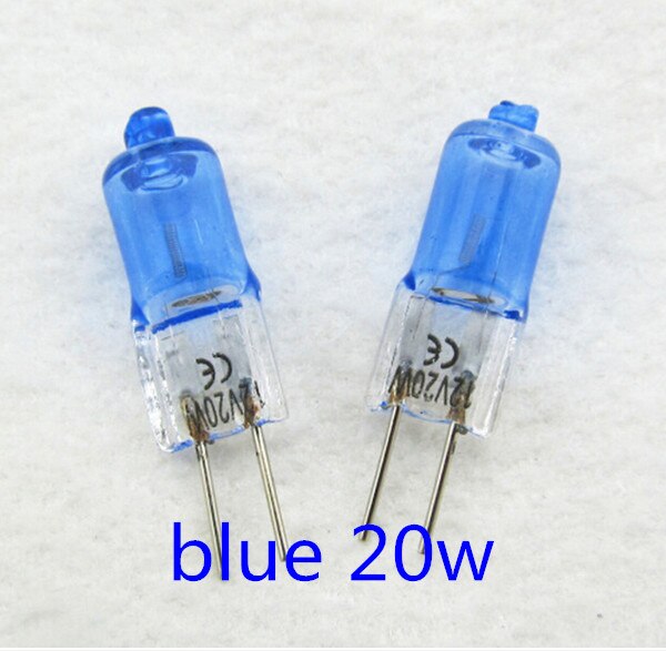 10 stk (5 æsker) halogen  g4 12v 20w transparente/blå hvide/varm lys overfladebelægning blå 12v g4 20w blå krystal lysperler