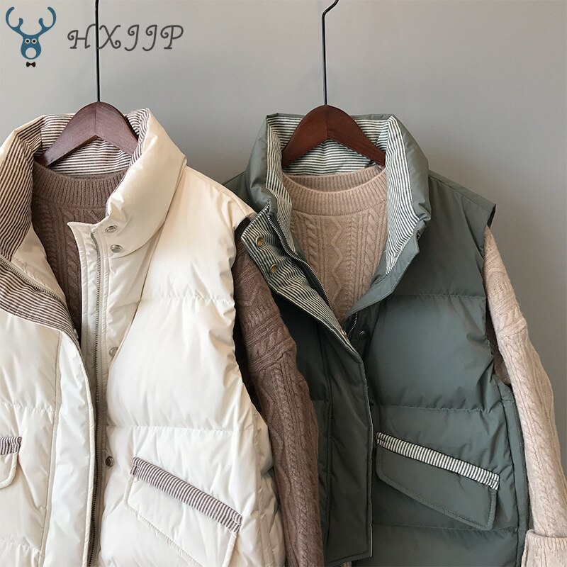 Talvitakki kapea raidallinen pystykaulus pitsi 3059. puuvillaliivi naisten liivi #39