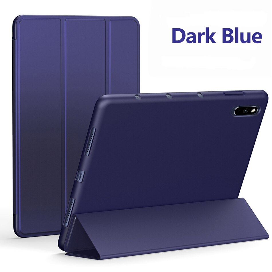Hoesje voor huawei matepad 10.4 inch siliconen vouw zachte hoes funda coque hoesje voor matepad 10.4 inch hoesje cover capa etui: Donkerblauw