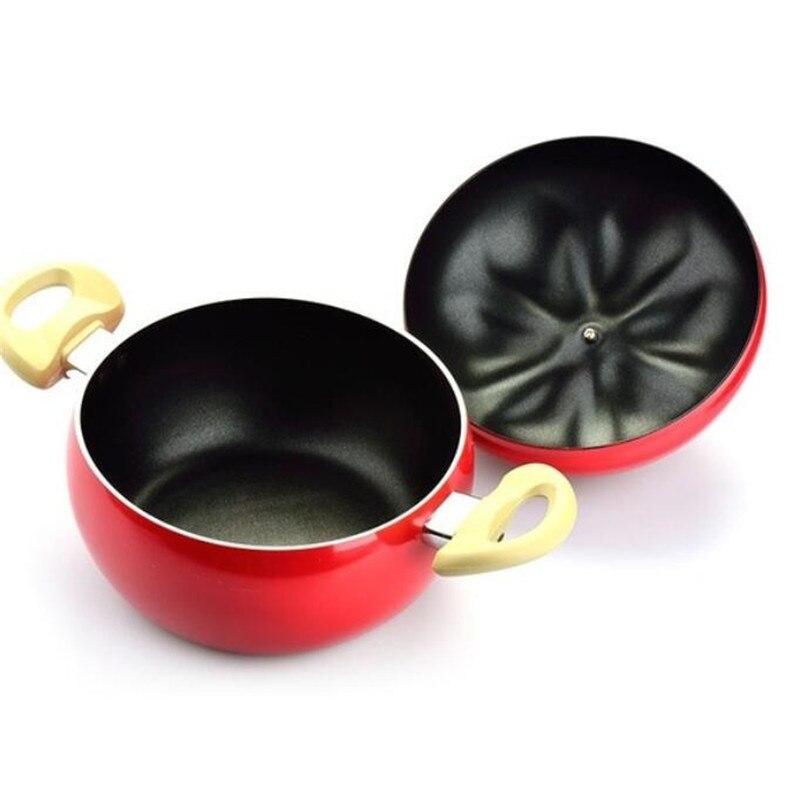 20Cm Keuken Soeppan Fruit Pan Non-stick Aluminium Saus Pan Boiler Tomaat Vorm Geen Dampen Huishoudelijke Koken gereedschap Keukengerei