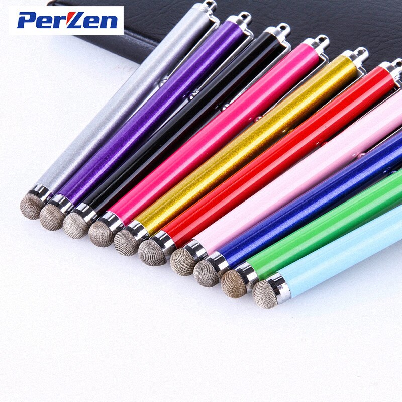 Metalen Capacitieve Touch Pen Stylus Screen Fiber Capacitieve Doek Voor Telefoon Tablet Laptop Iphone Samsung HTC Sony