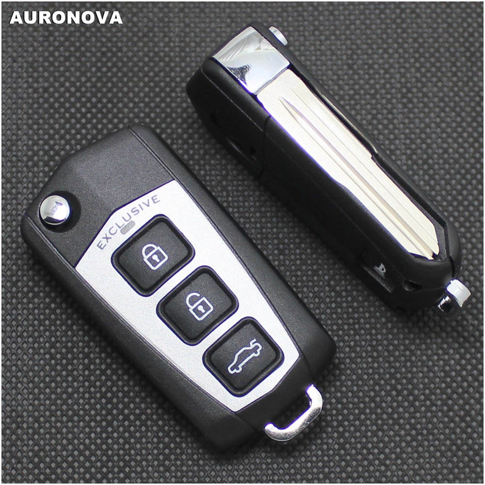 AURONOVA-funda para mando a distancia del coche, carcasa de llave abatible plegable modificada para KIA Cerato Forte Sportage, 3 + 1 botones