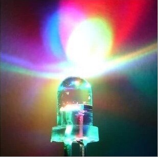 Diodos LED RGB de 5mm, diodos de destello lento Arco iris MultiColor, rojo, verde, azul, 2 pines de brillo, 5mm, Diodo emisor de luz RGB, 100 Uds.