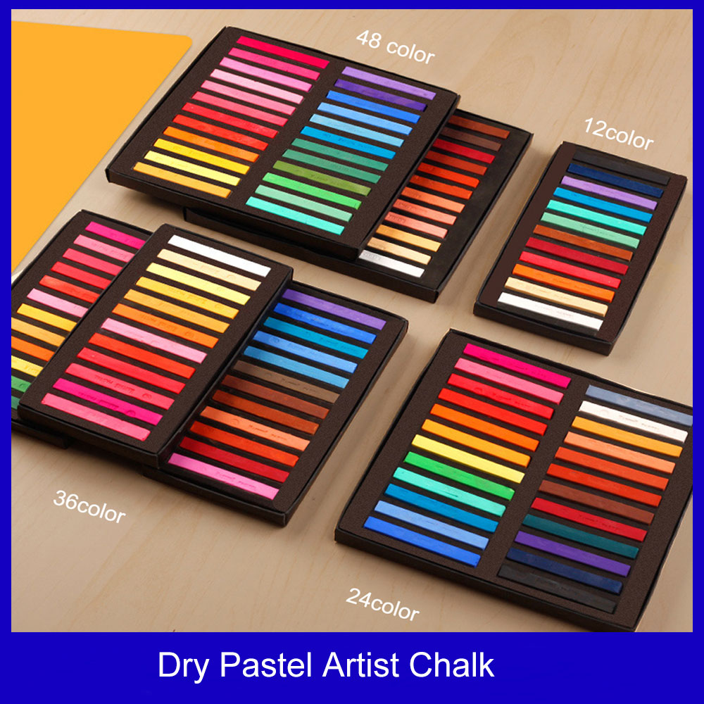 Square Pastel Set 12/24/36/48 Colors Soft Dry Pastel Artist Chalk Pastel Sticks Non Toxic for Office School Art Drawing Painting