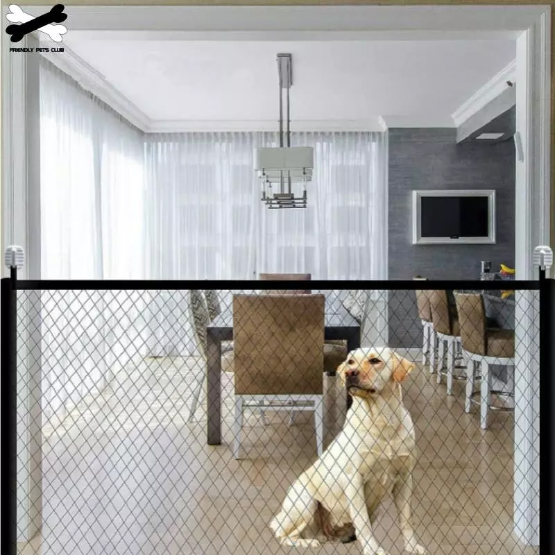 Bærbart sammenklappeligt hegn til hundesikringsporte baby sikkert vagt tilbehør til kæledyr installeres hvor som helst indendørs trapper