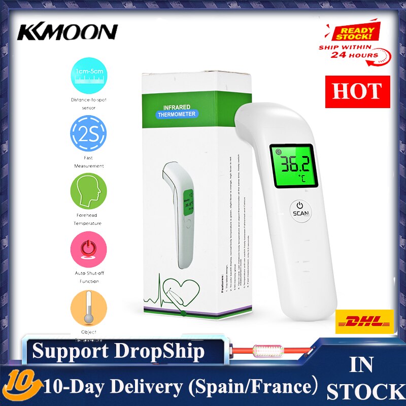Termómetro para la frente sin contacto, infrarrojo, LCD, medidor de temperatura corporal, herramienta de medida Digital de fiebre para niños y adultos: MD1741