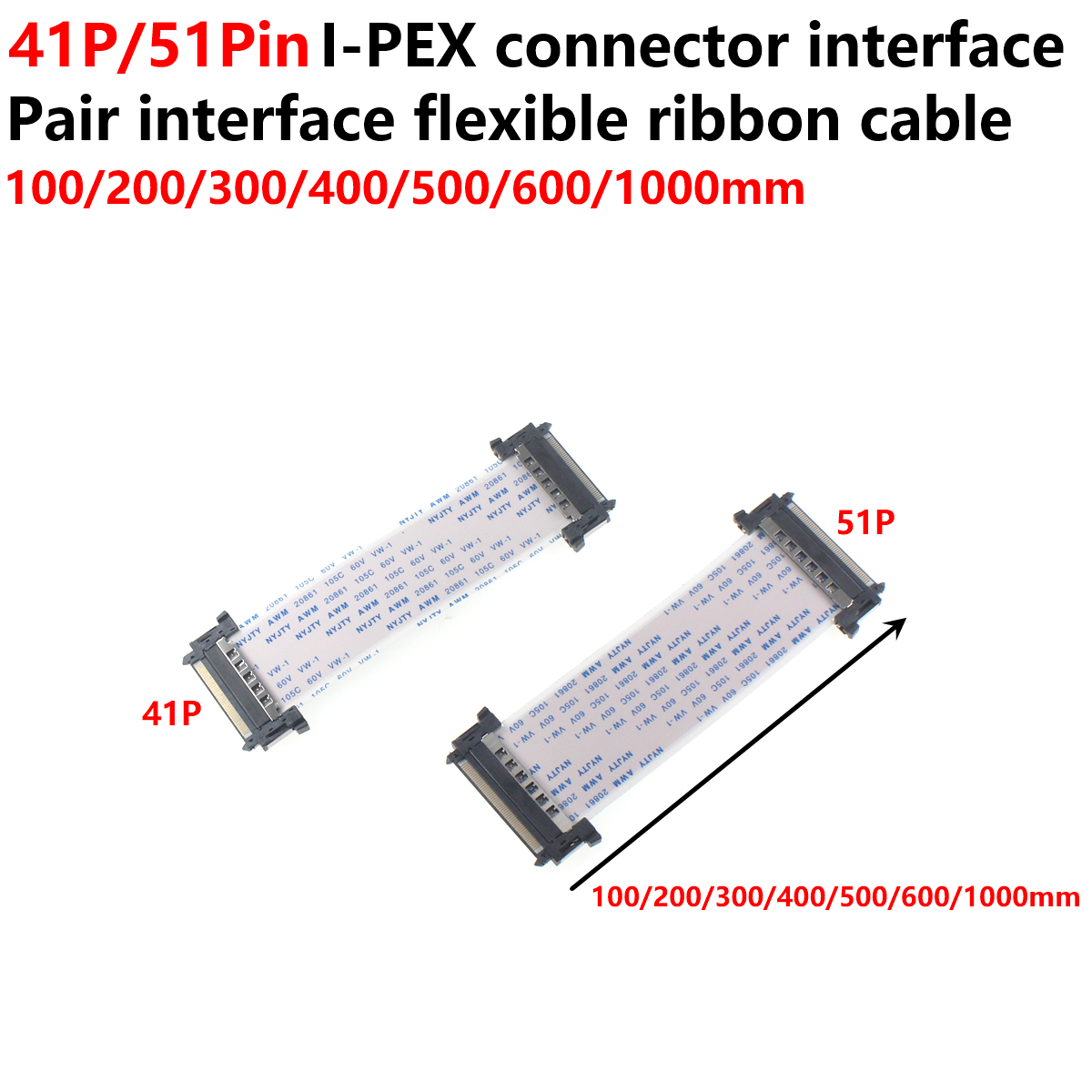 Cable de pantalla interna lvds ffc para TV LCD, cable de pantalla de 51 Pines, 2 piezas, 51 pines