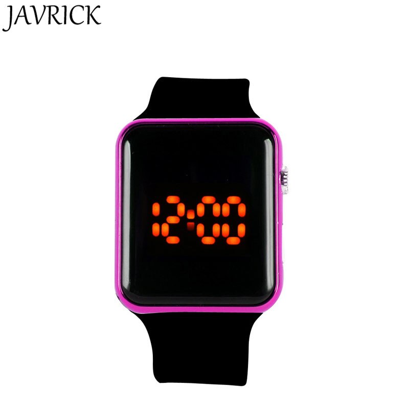 Javrick Unisex Siliconen Led Sport Horloge Digital Armband Horloges Zwart Horloge