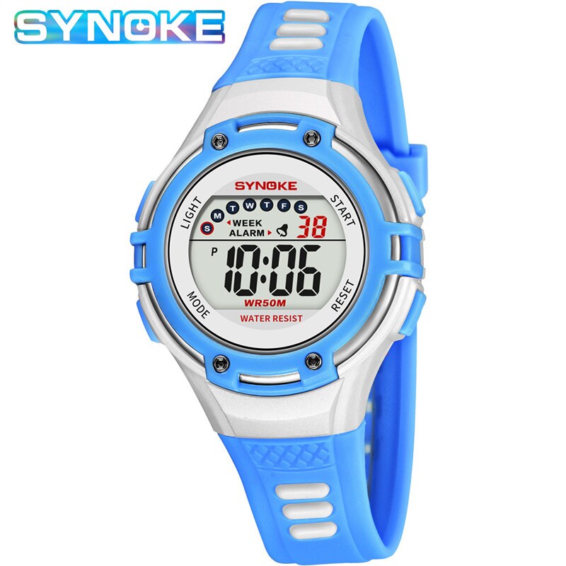 Synoke Kinderen Digitale Horloges Waterdicht Kids Sport Elektronische Polshorloge Led Lichtgevende Wekker Jongen Meisje Horloge