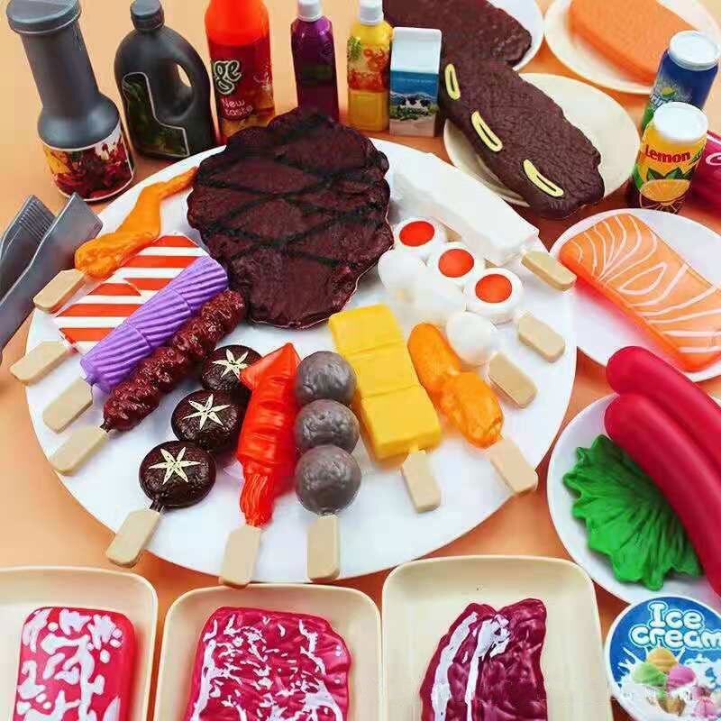 Barn simulering grill sushi låtsas mat leksak simulering sashimi japansk mat stekt kyckling bbq set matlagning lek hus leksak