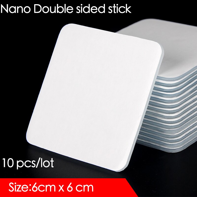 Nano cinta mágica transparente reutilizable, adhesivo de doble cara extraíble lavable para exteriores, hogar, coche y oficina, 1/2/3/5m: 6cm x 6cm