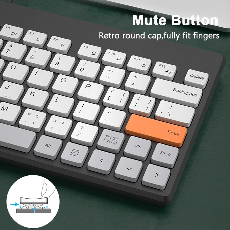Conjunto de teclado y ratón con cable USB para Macbook, Xiaomi Mini, ratón mágico, Combo silencioso para ordenador portátil