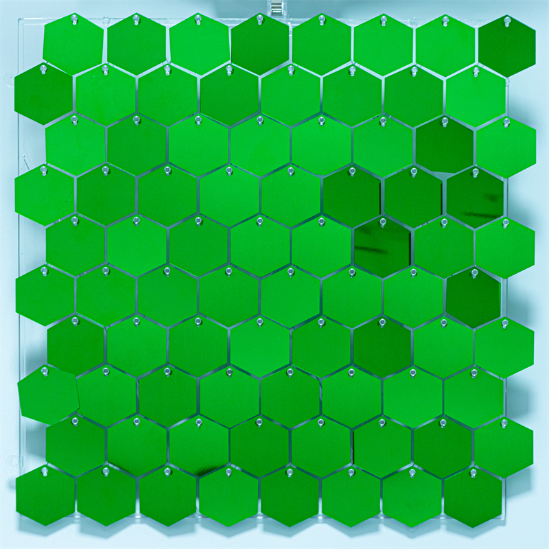 12PCS Hexagon Glitter Sequins Party Backdrop Shimmer Wall Panels Wedding Birthday Christmas Event Decorations Reusable Wall: army green