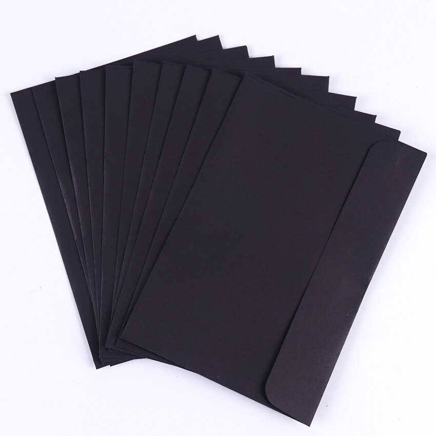 10 unids/lote 10,8 cm X 16cm reciclado sobres tarjeta postal de la tarjeta de color tarjetas de felicitación clásica: Negro