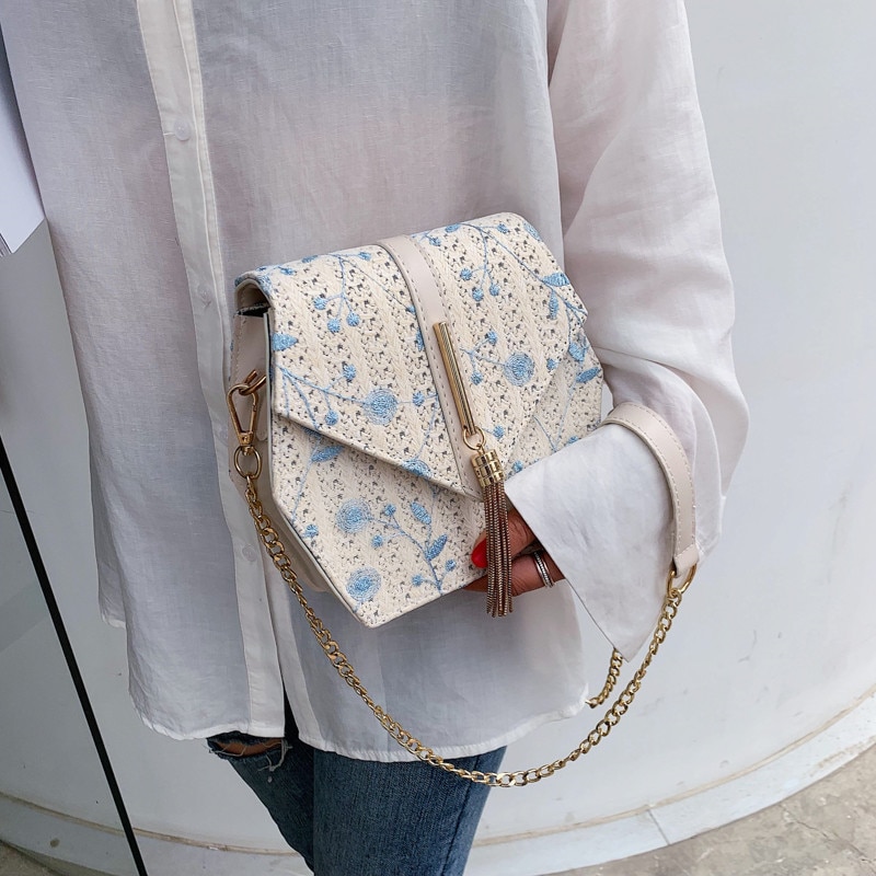 Hexagonale stijl stro kant borduurwerk tas handtassen vrouwen zomer rotan tas handgemaakte geweven strand bohemien handtas