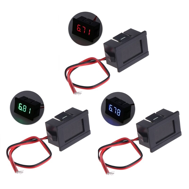 DC 2 Wires 4.5-30V Mini LED Digital Display Voltmeter Volt Voltage Panel Meter 6XDB