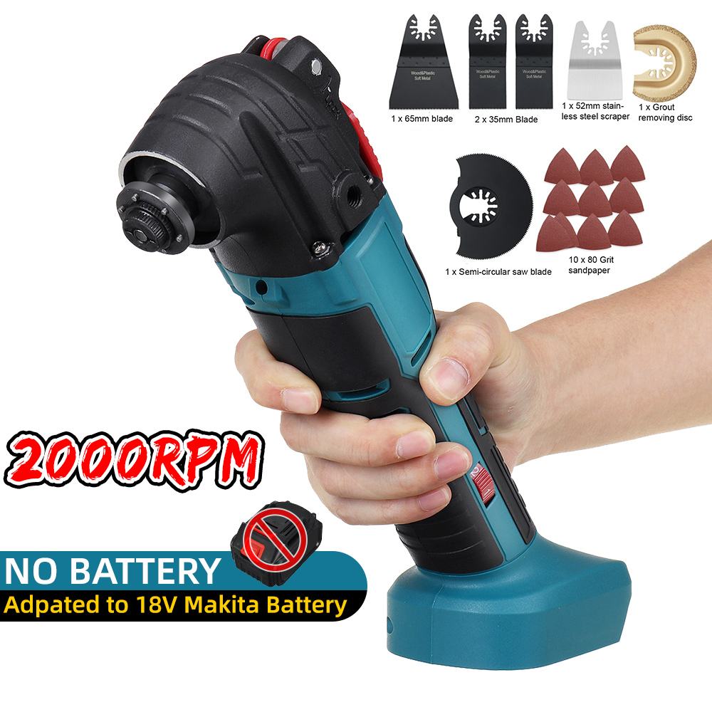 Drillpro 6 Speeds Cordless Oscillating Multi Tool Variable Speed Adjustable Renovator Woodworking Tool For Makita 18V Battery