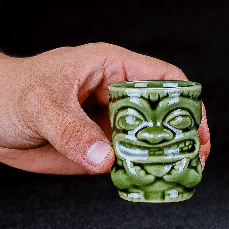 50Ml Mini Tiki God Afbeelding Wijnglas Keramische Hawaiiaanse Cocktail Tiki Shot Bar Cup Drinken Gebruiksvoorwerpen 400ml Met Handvat