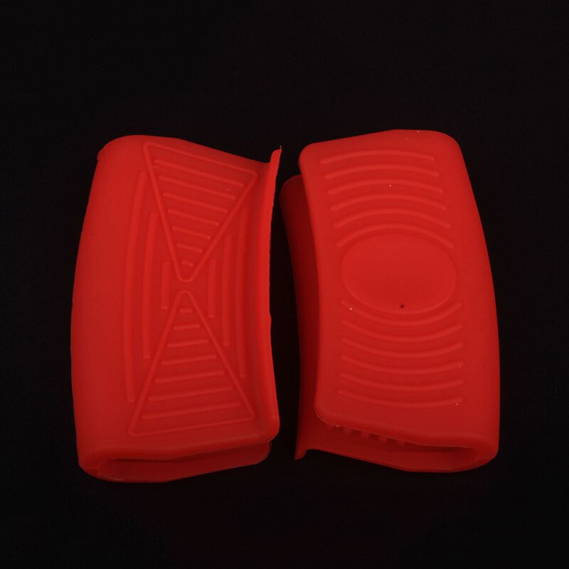 Siliconen pannenlappen 2 stuks praktische hittebestendige handschoenen oven mini handschoenen hittebestendige anti-verbrandingshandschoenen houders hittebestendige handschoenen: Rood