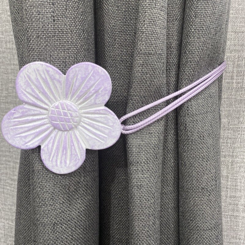 Udskårne blomster hjem vinduesindretning gardin magnetisk spænde tieback holdback remholder klip stue ornament tie-back: Lilla