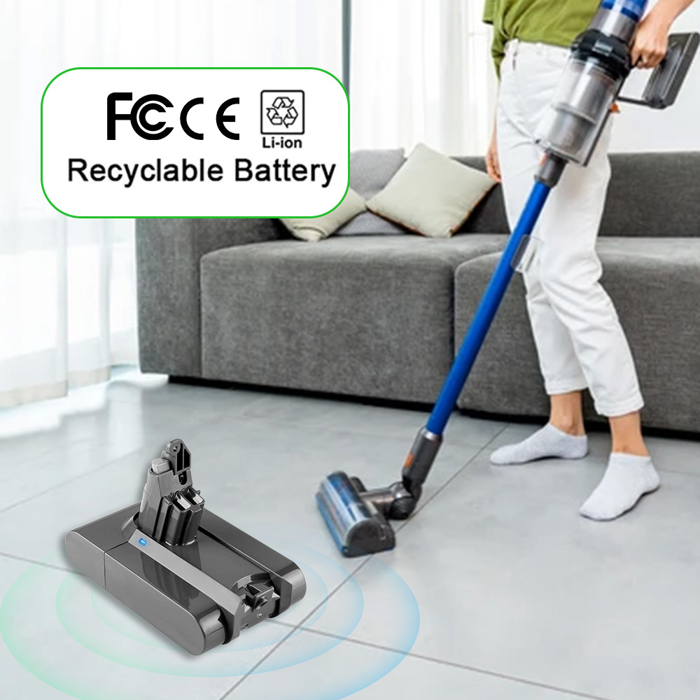 Skower 21.6v støvsuger batteri til dyson  v6 v7 v8 v10 erstatning bateria  dc58 dc62 sv03 sv07 sv09 v7 v8 v10 støvsuger