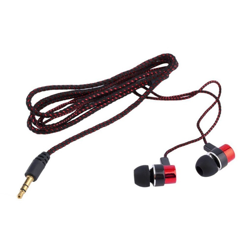 Kopfhörer Geflochtene Verdrahtung Super Bass In Ohr Musik Kopfhörer HIFI Stereo Ohrhörer Lärm Isolieren Sport Kopfhörer Mit Mic