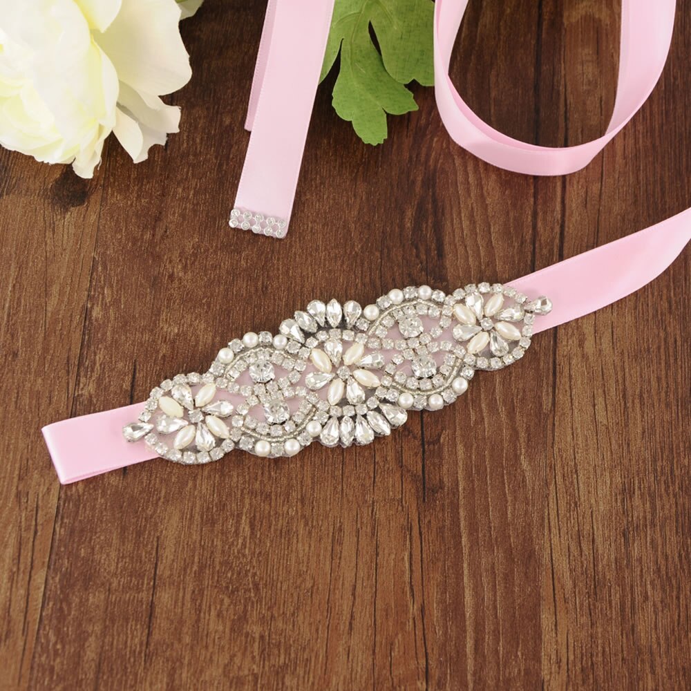 bridal belt sash Bridal Dress Belt Woman Party Belt Prom Dresses Belt Beaded Pearl Wedding Belt Girls Pearl Belts Wedding Sash: Pink