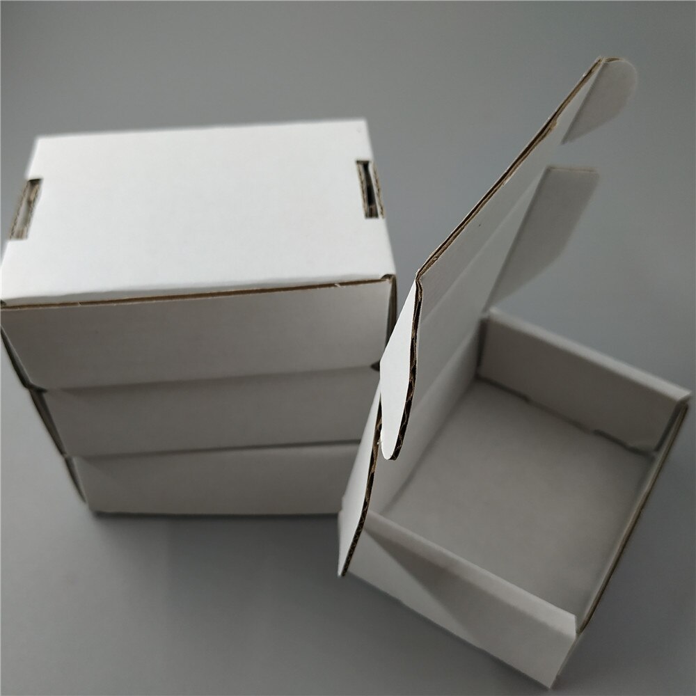 12cm 50pcs blank white mailer box, recycled folding box corrugated box for jelwery box