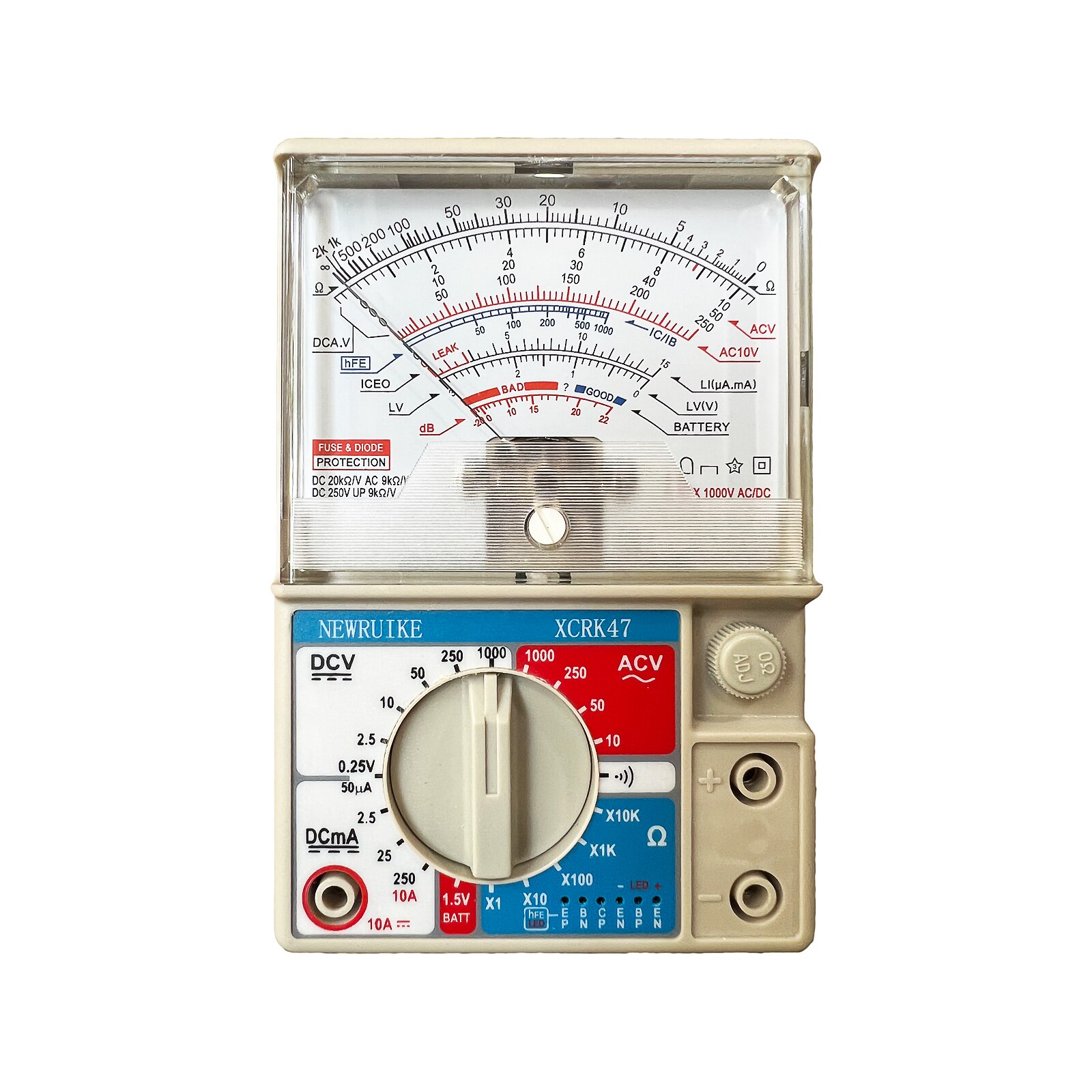 Newruike xcrk 47 analog multimeter høypresisjon mekanisk multi-funksjon multimeter vedlikehold peker multimeter