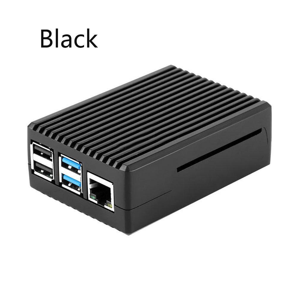 Raspberry Pi 4 Model B Black Dark Gray Aluminum Alloy Case Passive Cooling Shell Metal Enclosure Heat Dissipation for Pi 4: black