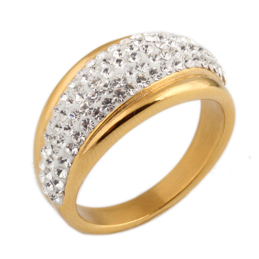 Bague en acier inoxydable NIBA 316L pour femme avec cristal autrichien Stellux de supérieure