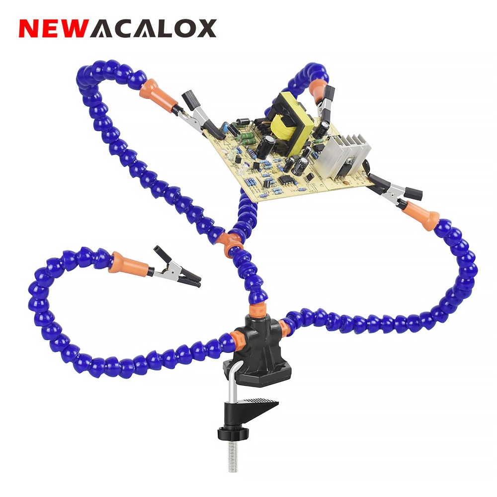 NEWACALOX mani di aiuto strumento di saldatura di terza mano supporto per PCB morsa tavolo morsetto supporto per saldatura per PCB riparazione gioielli artigianato