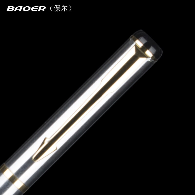 Baoer 801 Executive Golden and Silver Fine Nib tip Ink pen Stationery School Office birthday Writing metal Fountain Pen