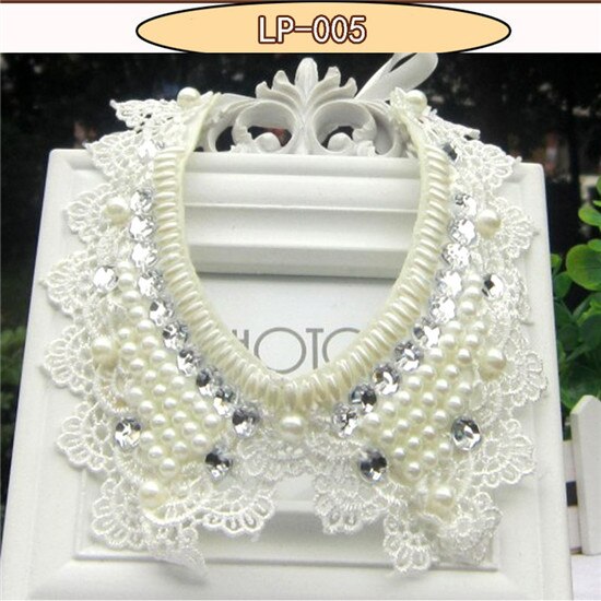 Bavoir col ras du cou collier bijoux pour femmes pour mariage déclaration détachable col femmes noir faux: LP005