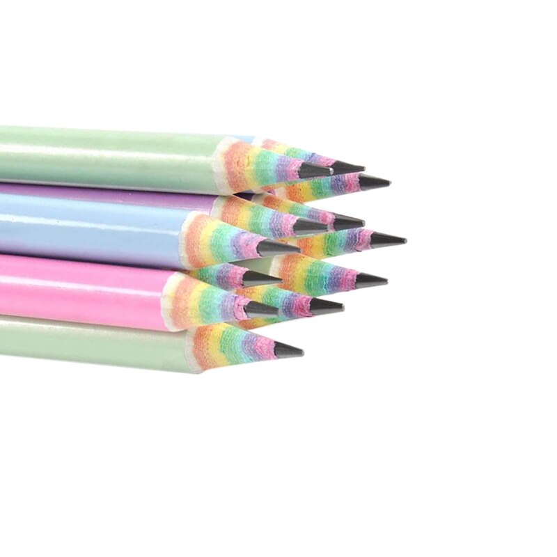 Eco-Friendly Wood &amp; Plastic Free Rainbow Recycled Paper 2 HB Pencils For School And Office Supplies,12-Pack