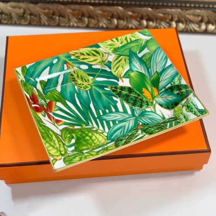 Platos de cerámica de la selva tropical, vajilla de superior, juego de platos para servir, cuencos decorativos para decoración del hogar, bandeja de baratijas
