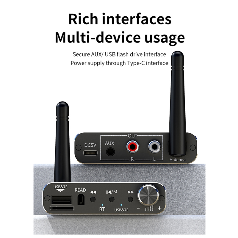 ABAC-5.4 Bluetooth Audio Receiver HIFI Stereo Music Adapter USB U-Disk HIFI Stereo Music Wireless Adapter DSP Decoding