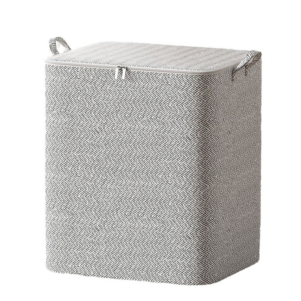 30/110/150/220L Non-woven Quilt Storage Bag with Lids Zipper Foldable Clothes Quilt Bins Container Large Capacity Dust-proof Bag: Dark Khaki