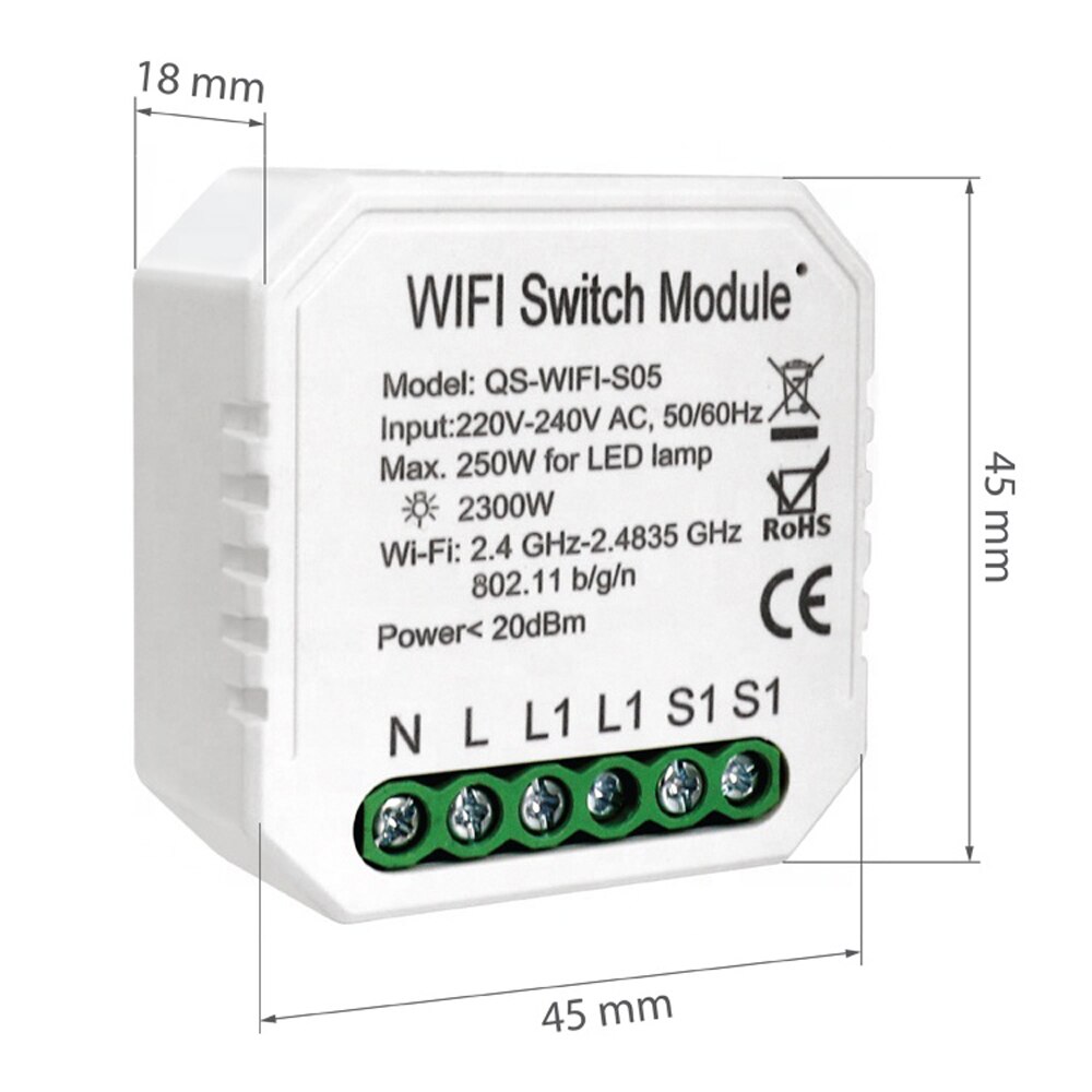WiFi Smart Curtain Switch Module Roller Blinds Shutter Motor by Smart Life Tuya APP Remote Control Work with Alexa Google Home
