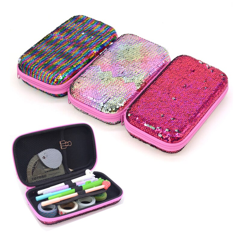 Sequin Pencil Case Estuche Escolar Kalemlik Trousse Scolaire Stylo Sequin Pencilcase Box Utiles Escolares Cute Pen Case Astuccio