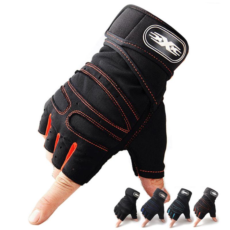 Men Women Weightlifting Breathable Gloves Pressurized Non-slip Half-finger Glove Fitness Cycling Sport Wear-resistant Hand Cover