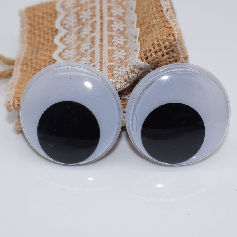 40 stk 35mm/40mm store sorte vaklende kæmpe googly øjne til bamse udstoppet legetøj snap dyr dukke dukke håndværk plast øje