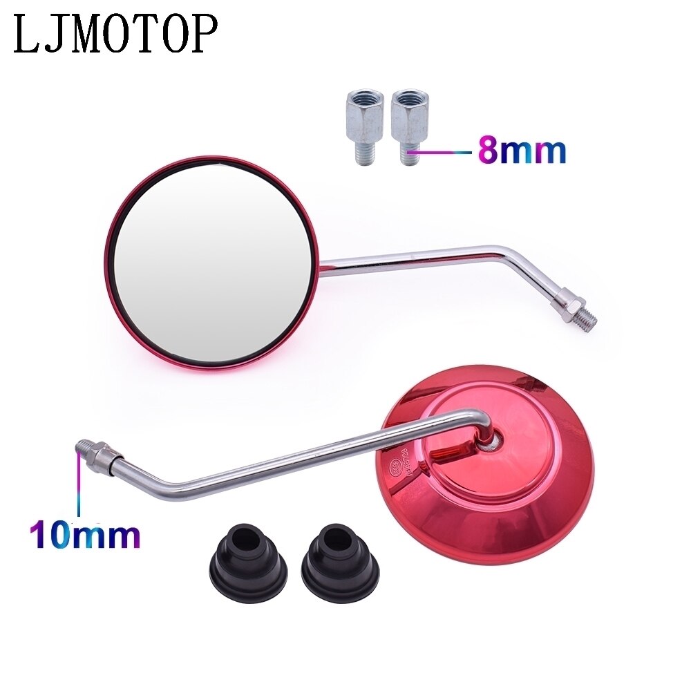 Motorcycle Rear View Mirror Electrombile Back Side Mirrors 8 10mm For Suzuki GSXR1000 GSXR1100 GSXR400 GT250 GT550 RG500 RGV250: Red