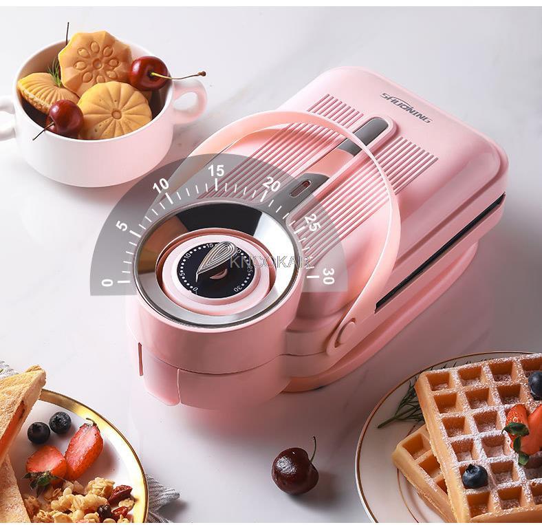 Electric Sandwich Maker Timing Waffle Maker Toaster Breakfast Machine Light Food Machine Takoyaki Pancake Sandwichera 650W: 1