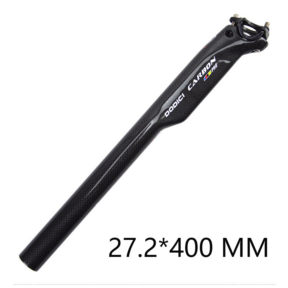 Aero fibre de carbone vélo tiges de selle 3k Golss route vélo siège tube 27.2/30.8/31.6*400mm vtt VTT pièces de cyclisme tube de selle: 27.2-400 mm